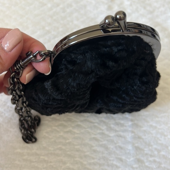 Nine West faux fur mini bag with leopard print interior - Picture 3 of 7